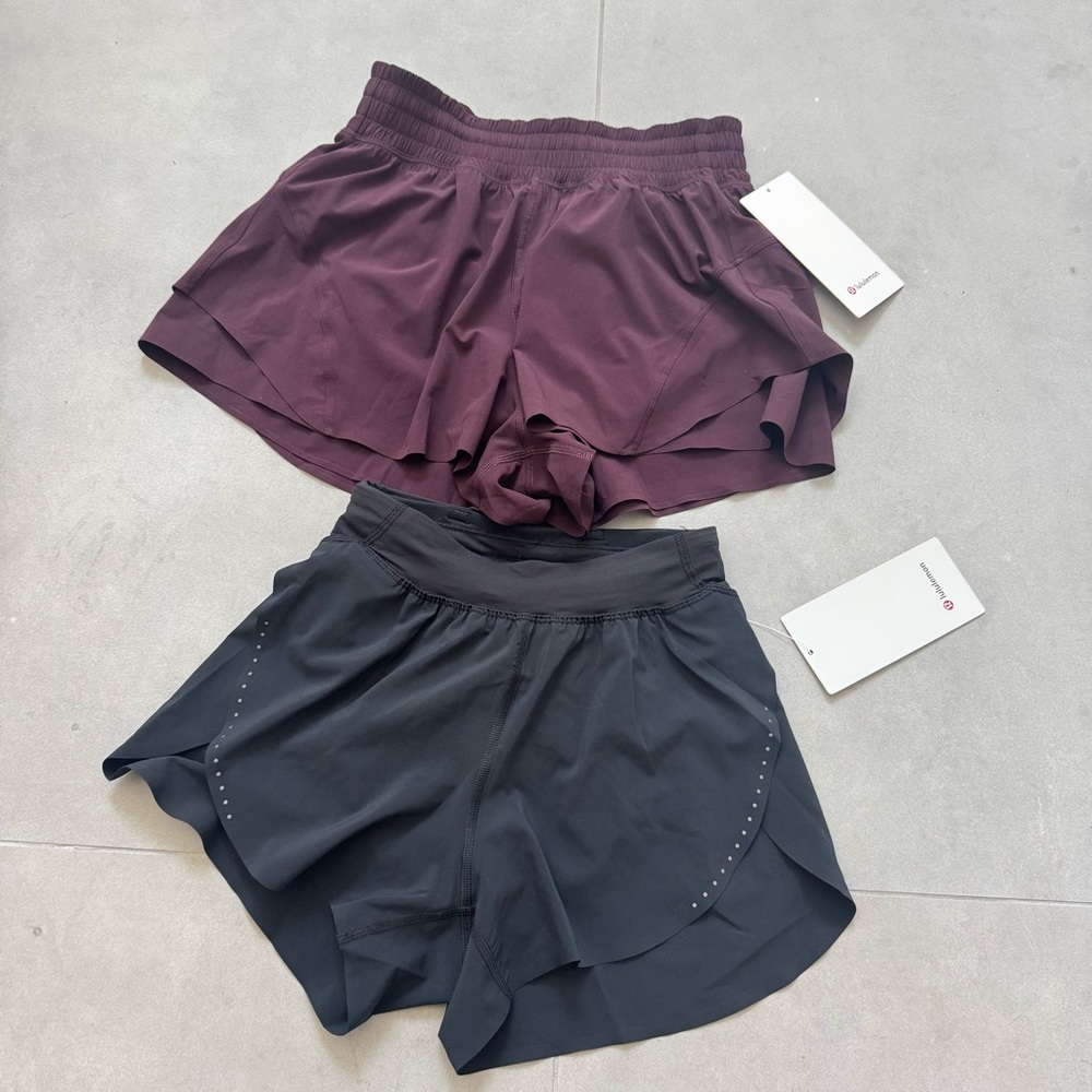 Two pairs of Lulu lemon shorts nwt Fast and Free High-Rise
Shake it out highrise